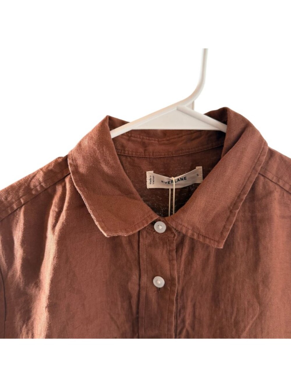 Everlane The Daytripper Dress in 100% Flax Linen Women's Size Small Brown NWT! - Picture 5 of 6